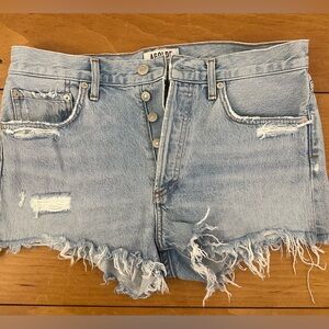 Agolde Light Blue Denim Shorts
